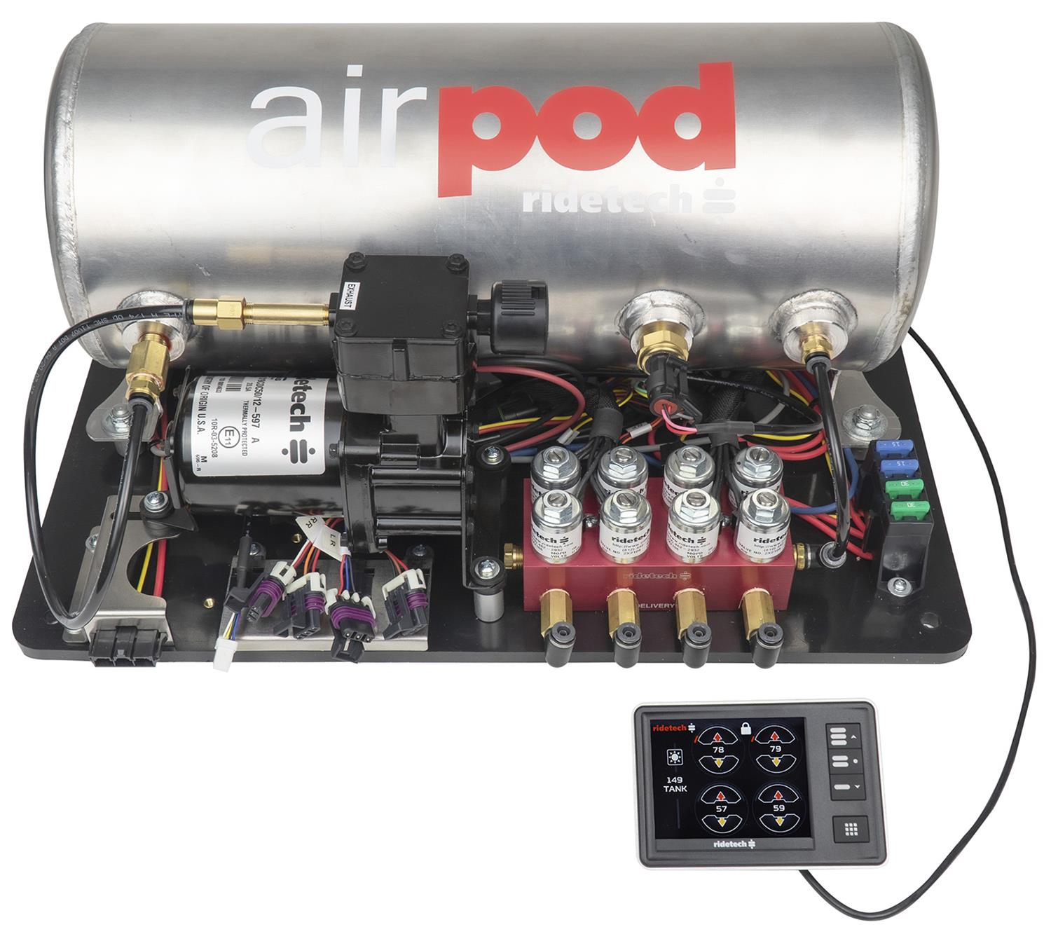 RideTech RidePro E5 Air Ride Suspension Control AirPod Single Compressor Systems 30514000 image 0