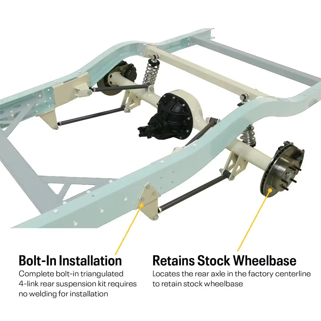 1947-54 Chevy Pickup Rear Suspension/Axle Kit, Ford 9 Inch Posi image 1