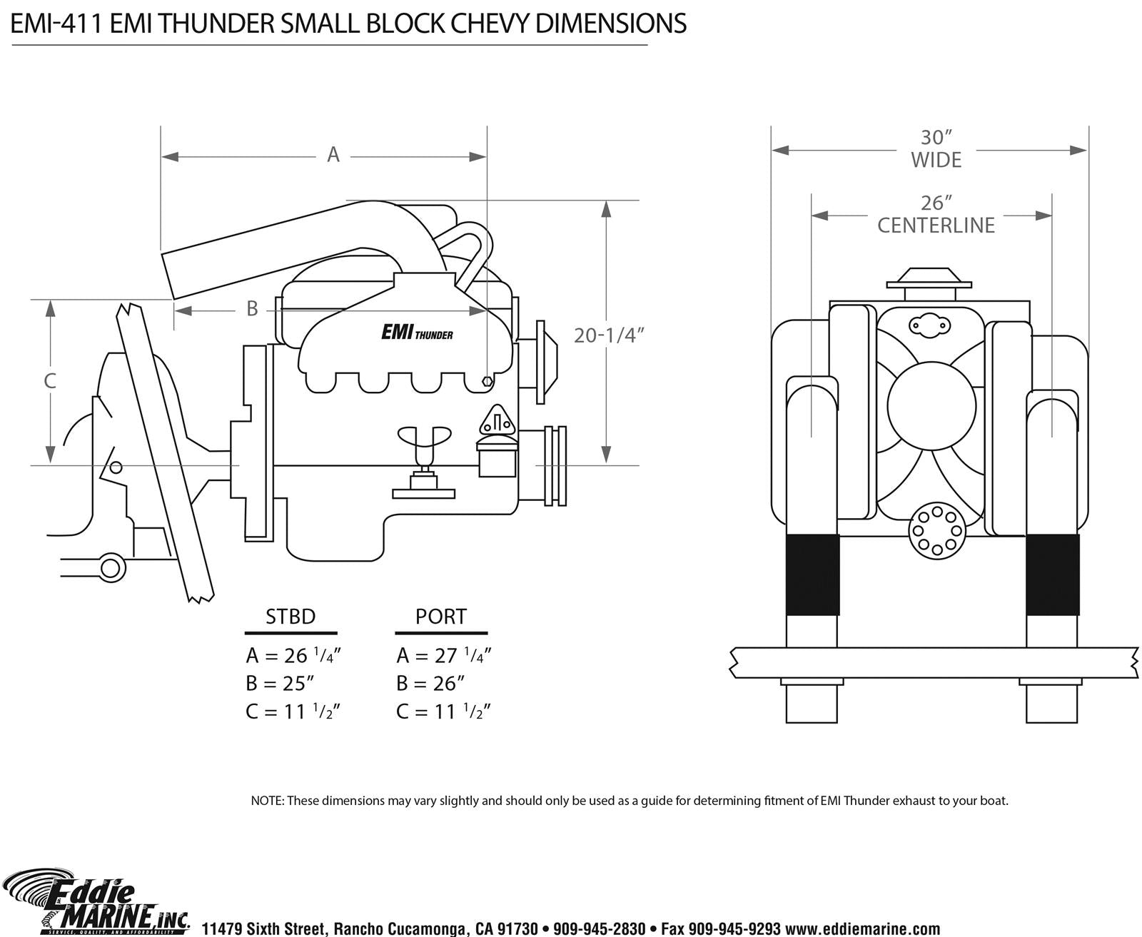 Eddie Marine EMI Thunder Exhaust System with High Performance Risers EMI-411 image 2