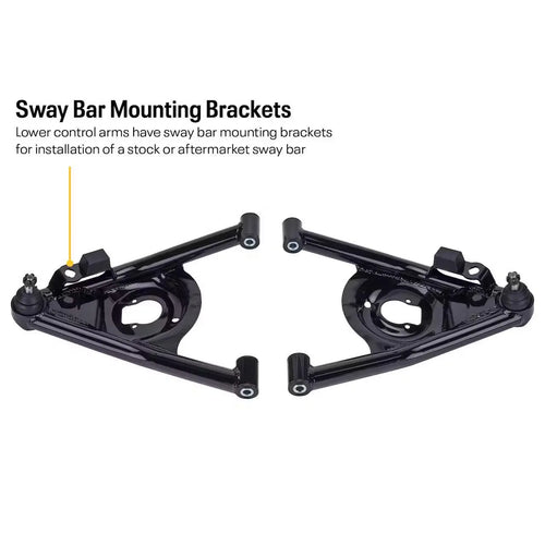 1970-81 Camaro Upper and Lower Tubular Control Arms, Black, Set image 1